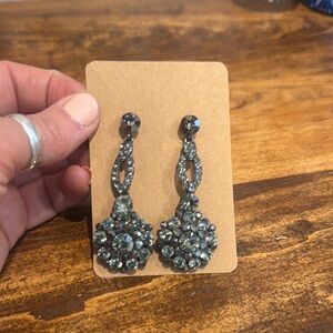 Elegant Silver Crystal Drop Earrings